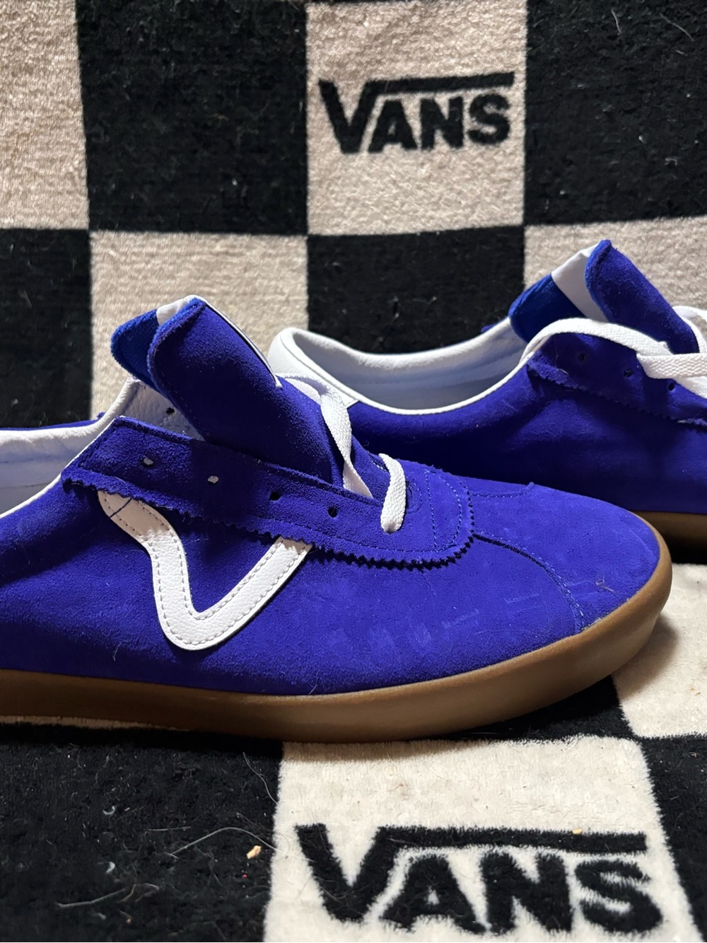 Vans Track Sport Low Suede Skate Sneakers Shoes Blue